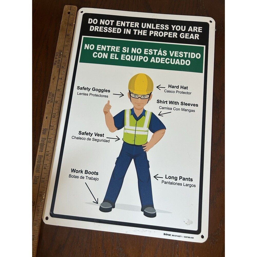 2 Safety Signs For PPE/ Hard Hat Area For Work Site